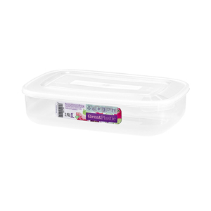 Contenitore per alimenti in plastica Danube con coperchio rettangolare 2,95L - Product Image 1