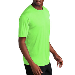 Camisetas transpirables de talla grande para hombre 100% Material de alta calidad hecho verde neón logotipo personalizado camisetas de algodón para hombre - Product Image 3