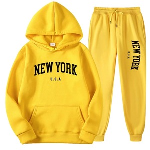 Người Đàn Ông Phụ Nữ New York U.S.A Thành Phố Hoodies Bộ Thời Trang Thư In Đồ Họa Áo Nỉ Lỏng Thường Trùm đầu + Quần - Product Image 5