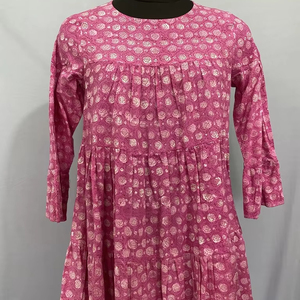 เดรสยาวผ้าฝ้ายงานแฮนด์เมดสไตล์อินเดียเดรสยาวพิมพ์ลายออกแบบได้ตามต้องการสำหรับฤดูร้อน - Product Image 1