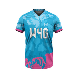 Maillot de football pour homme imprimé personnalisé, 100% polyester, extensible dans les quatre sens, transfert par sublimation, col en V, manches courtes, séchage rapide - Product Image 2