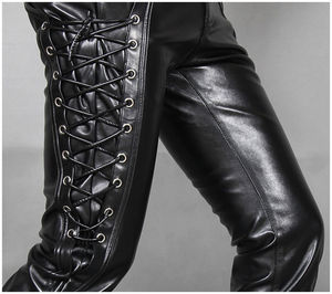 2024 <b>Men's</b> High Quality Soft Genuine Leather Pants Hot Sale OEM ODM Custom Service Soft Leather Joggers for Adults - Product Image 5