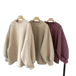 ELEVEN 100% algodón poliéster franela invierno alta calidad Regular Fit Heavy Drop hombro cuello redondo sudadera pulóver Jumper - Product Image 1