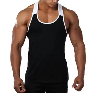 Col rond hommes sans manches Gym débardeur sport personnalisé coton tricoté Fitness musculation course et voyage entraînement gilet hauts - Product Image 5