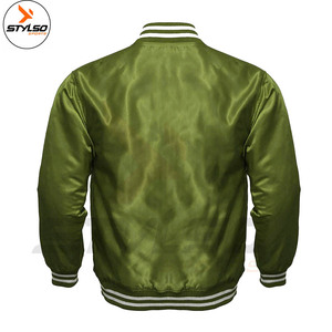 High Quality Men's <b>Grey</b> Satin Letterman Style Bomber <b>Jacket</b> Windproof Winter Fabric with Hooded Collar - Product Image 5