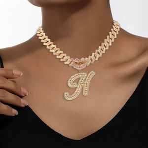 Lujo hecho a mano hombres Hip Hop 925 Plata Rosa chapado en oro F letra diamante VVS Moissanite estilo helado joyería de fiesta personalizada - Product Image 3