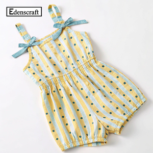 Élégant décontracté enfant en bas âge filles combinaisons mignon été écologique respirant cheville longueur sans manches confortable doux coton filles - Product Image 6