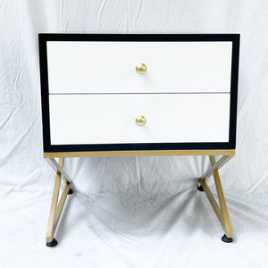XO Modern <b>Antique</b> Bedroom Furniture Oak XO <b>Bedside</b> <b>Table</b> with Iron Legs Foldable Nightstands for Apartment TDG68042 - Product Image 2