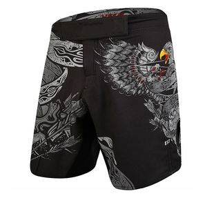 กางเกงขาสั้น MMA สำหรับผู้ชายดีไซน์ตามสั่งกางเกงสำหรับต่อสู้กางเกงต่อยมวยผ้าสแปนเด็กซ์ - Product Image 6