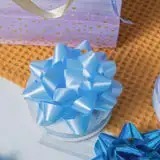 Lazos de Regalo Ecológicos con Diseño de Mariposa Azul Personalizados, Lazos Decorativos Tejidos de Poliéster de Color Sólido con Impresión Digital para Regalos - Product Image 3