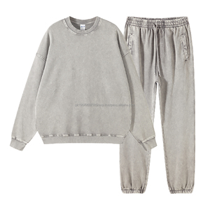 Conjunto de Sudadera y Pantalones Deportivos de Alta Calidad con Lavado Ácido para Hombre, Chándales 100% Algodón French Terry Unisex para Hombre - Product Image 4