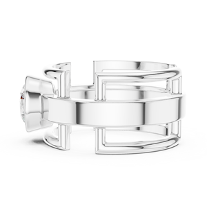 Bague de fiançailles en or blanc de luxe 10 carats avec diamant taille brillant VS1, plaqué rhodium, bijou spécial anniversaire, sertissage à griffes - Product Image 6