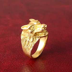 Nouvelle Arrivée : Bague Gothique Loup Punk en Laiton pour Hommes, Plaqué Or 18 carats, Bijou Massif à Motif Animal Gothique pour Vente en Gros/OEM/ODM - Product Image 4