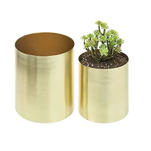 Decorative Home Plants Storage Brass Planter With Balance Base Brass Rod Stand Handmade Factory Customized Metal Planter - Product Image 1