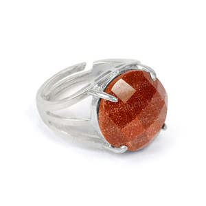 Anillo Ajustable de Piedra Preciosa de Cristal Natural, Corte Redondo, Joyería Versátil, Regalo - Product Image 4