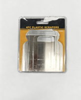 Lot de 4 grattoirs industriels en plastique, spatules flexibles pour peinture, couteaux à mastic, grattoirs muraux, outils de finition à bord lisse en acier inoxydable