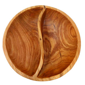 Vajilla redonda de madera de alta calidad para servir comida, cuencos para servir ensaladas verdes hechos a mano, diseño de estilo de madera artesanal - Product Image 1