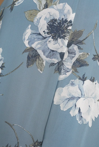 Alta moda Floral impreso manga corta cuello alto Casual hasta el suelo corte lateral corte sexy mujeres vestidos elegante vestido de noche - Product Image 3