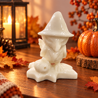 Figurine décorative de Noël en cristal sculpté : Corbeau avec chapeau de sorcière et citrouille, objet de collection pour la maison et le bureau