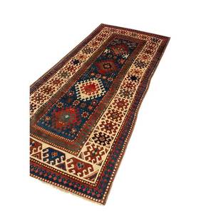 Alfombra de Lana Azul Kiaan Anudada a Mano Paem-439, Alfombra Geométrica de Gran Tamaño para el Hogar, para la Sala de Estar y Decoración de Pasillos - Product Image 2