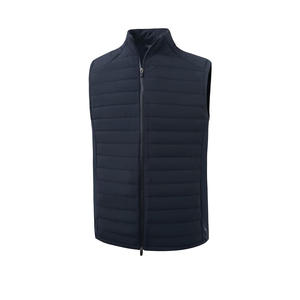 Gilet d'hiver unisexe épais et uni avec fermeture éclair, logo personnalisé, doublure en lin réversible, sans manches, long, avec capuche - Product Image 3