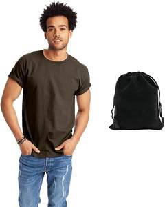 Camiseta de manga corta Unisex Trending 220gsm para hombre 100% algodón preencogido antiarrugas patrón sólido Casual Classic Fit Front - Product Image 6