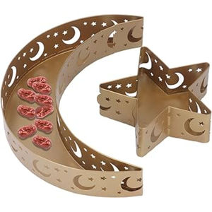 Fabuleux Design Forme Ronde Dates Plateau De Service Plateau Et Plateaux En Métal Doré Affichage De Dessert Du Ramadan Plateau De Célébration Du Ramadan - Product Image 6