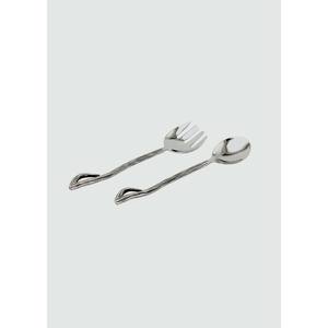 Juego de servidor de ensaladas de acero inoxidable chapado en oro con mango, con aspecto moderno, para el hogar y la boda, Portugal - Product Image 2