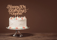 Décoration de gâteau d'anniversaire personnalisée noire scintillante, écologique, avec nom et âge, pour enfants, adolescents et adultes