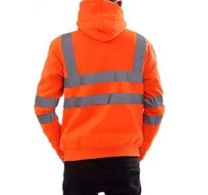 OEM logotipo personalizado de alta visibilidad al aire libre cálido polar Sudadera con capucha poliéster tráfico seguridad reflectante sudaderas con capucha - Product Image 6
