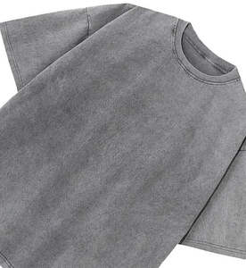 Haute qualité 100% coton hommes Vintage Stone Wash Style T-Shirts nouvelle mode lavage à l'acide T-Shirts personnalisés en gros - Product Image 6