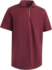 Camiseta de Manga Corta para Hombre de Alta Calidad, Tejido de Punto Sólido, 100% Algodón, Logotipo Personalizado, Diseño Antiarrugas con Cierre - Product Image 5