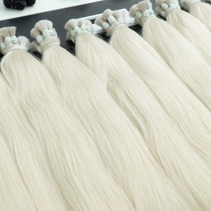 Extensions de cheveux en vrac de haute qualité au prix de gros 100 grammes 18 pouces texture complète de couleur claire à double tirage - Product Image 2