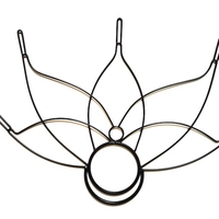 Éventail de feu en métal léger pour jonglerie, modèle Lotus moyen, avec cadre en acier