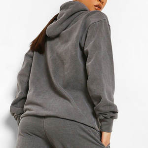 Sweat à capuche 2 pièces pour femmes délavé à l'acide de haute qualité meilleure vente manteau d'hiver à prix raisonnable logo de haute qualité vente en gros - Product Image 4