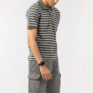 Jersey de manga corta informal para hombre, camiseta Polo de Golf de Color sólido con logotipo bordado personalizado, tejido de punto para verano - Product Image 6