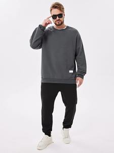 Sudadera ligera de algodón 100% para hombre, sudaderas transpirables de invierno con cuello redondo de Color sólido liso a la moda - Product Image 4