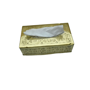Elegant Stainless Steel Hammered Tissue <b>Box</b> Holder Gold <b>Floral</b> Design Luxury Home Napkin <b>Storage</b> Good Price - Product Image 3