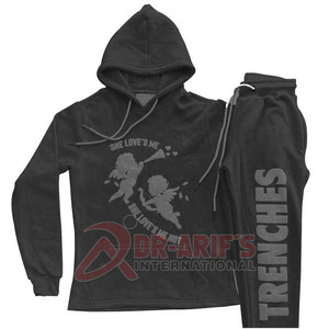 Survêtements imprimés bouffants personnalisés unisexes Pantalons de survêtement et sweats à capuche délavés Ensemble de survêtements de jogging en deux pièces Survêtements - Product Image 3