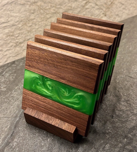 Posavasos de madera de resina epoxi clásico para regalo de inauguración de la casa Posavasos de taza de resina y madera de la mejor calidad - Product Image 4