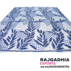 Tela de Encaje de Organza con Cuentas Indias de Lujo de Tendencia para Vestidos de Moda Femenina, Tela Elegante y Suave con Adornos - Product Image 1