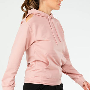 Vente en gros de sweat-shirts à capuche pour femmes de haute qualité, épais, rose, chaud pour l'hiver, 100% coton polaire - Product Image 4