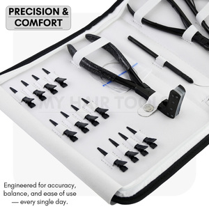 Outil d'extension de cheveux adhésif professionnel pince à sertir dissolvant de perles ciseaux de coupe pinces de sectionnement tresse anneau de partie rapide - Product Image 5