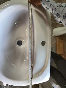 Juego de lavabo de pedestal de lavado de reposo moderno, montaje de grifo de un solo orificio, forma ovalada - Product Image 2