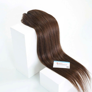 Venta al por mayor Virgen Remy Hair Topper Silk Top Bonding Tupés Pelucas Piezas de cabello humano Sistema de reemplazo con flequillo En Stock - Product Image 1
