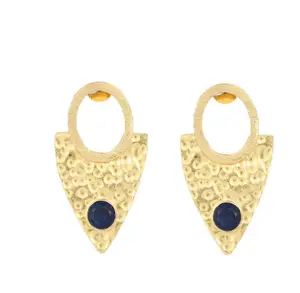 New Indian Latest Handmade Trending Wholesale Gold Look Alike Brass Floral Design Earing Set For Girls And Women