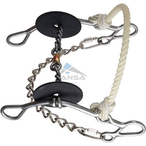 Reinsman josey Go around Barrel Racing bit noseband STAGE D การรวมกัน7.5 "แก้มสแตนเลส5.5" ปาก dogbone ทองแดง - Product Image 4