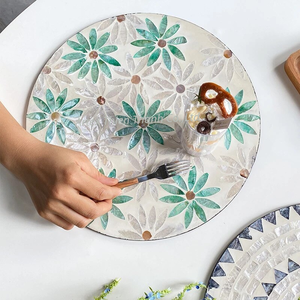 Kitchen Collection <b>Place</b> <b>Mats</b> for Dining <b>Table</b> <b>Table</b> <b>Mats</b> Inlay Mother of Pearl Base MDF Easy to Clean - Product Image 2