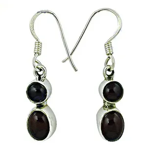 Pendientes de Plata 925 con Baño de Oro y Granate para Mujer, Joyería para Bodas y Fiestas - Product Image 1