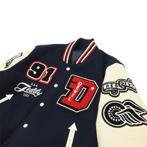 Parches bordados personalizados de lana de la más alta calidad Letterman Low MOQ invierno a prueba de viento impermeable deportes Varsity chaqueta para hombres - Product Image 5